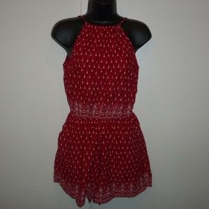 H&M Coachella BOHO Red Romper With Pockets